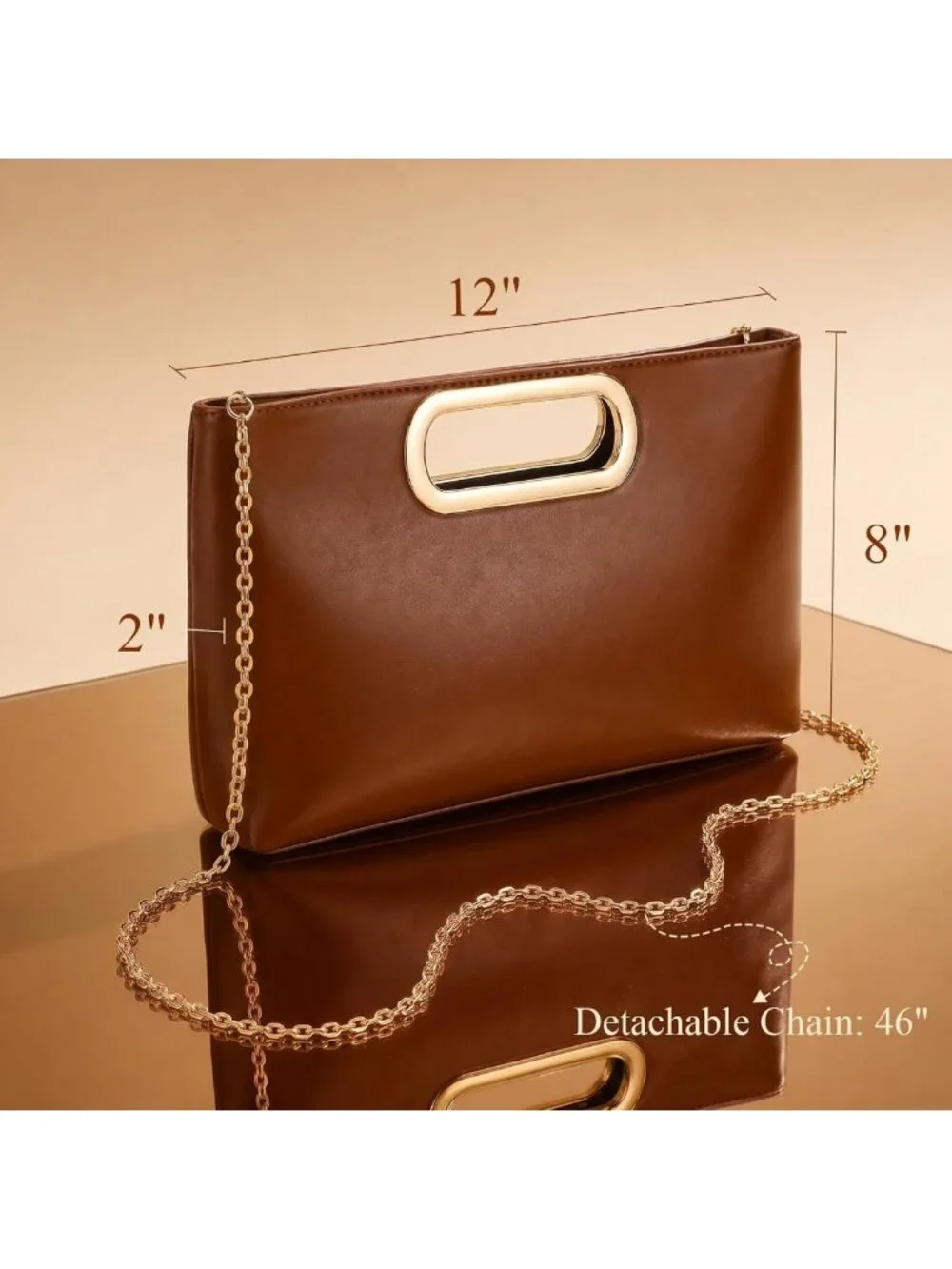 Chic Women's Evening Clutch Handbag with Detachable Chain Strap - Perfect for